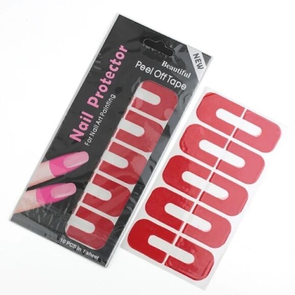 NWT 10 pcs U shape peel off nail polish protector stickers for nails - Picture 1 of 5